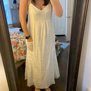 Aerie White Maxi Midi Cottagecore Boho Dress